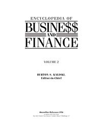 Encyclopedia of business and finance. Volume 2